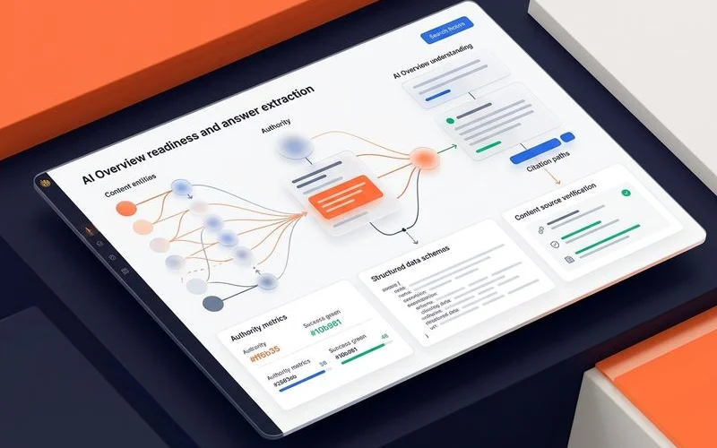 Process diagram for AI Overview readiness and answer extraction